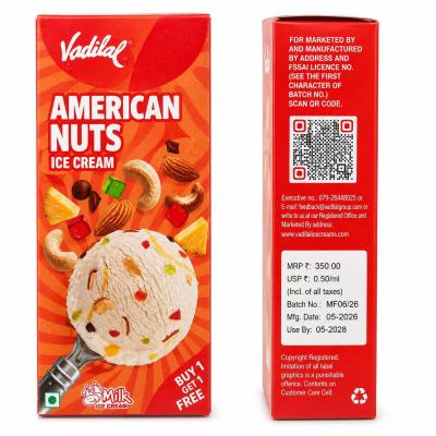 VADILAL AMERICAN NUTS ICE CREAM - 700 ml